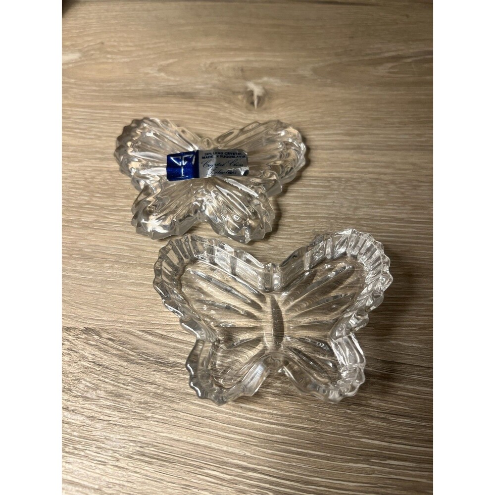 Crystal Galleries by Fairfield Butterfly Trinket Jewelery Box 24% Lead Crystal
